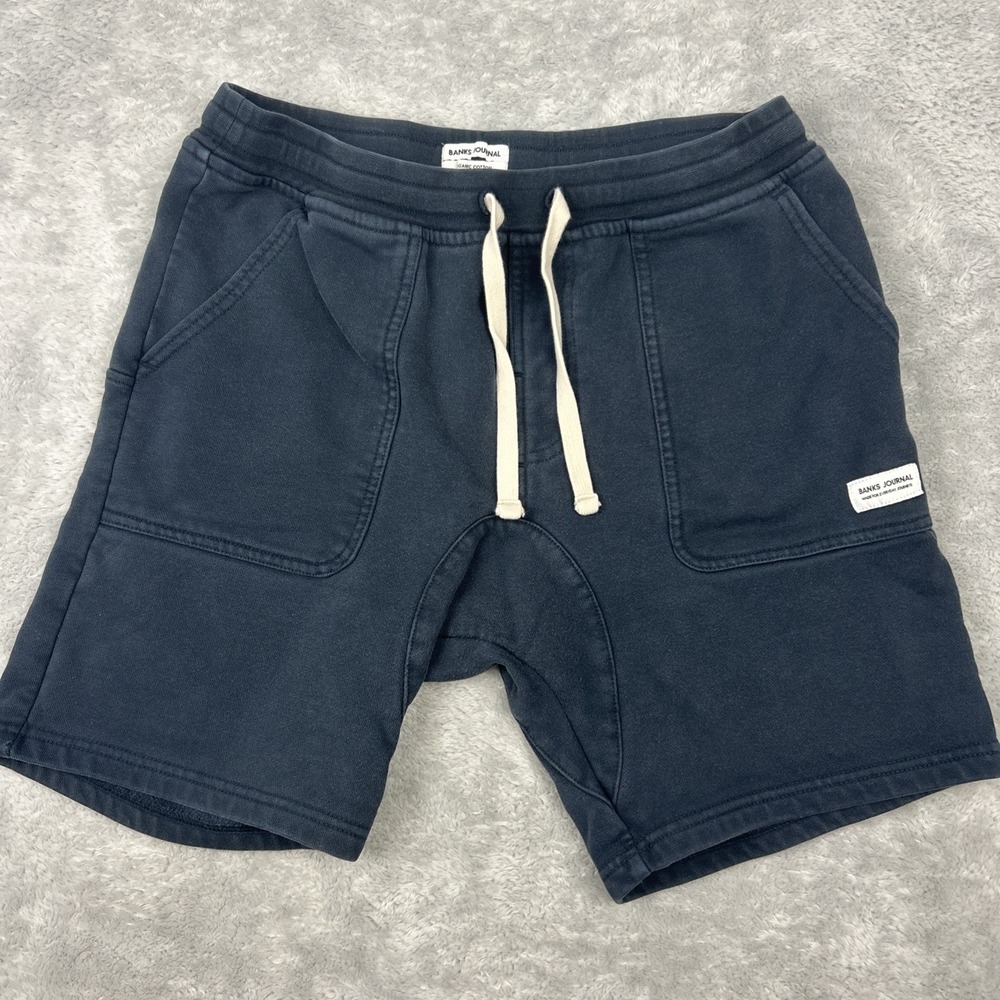 Huckberry Banks Journal Blue Bear Fleece Shorts 30'x7" Drawstring Pockets